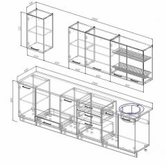 Кухонный гарнитур Антрацит 2800 (Стол. 26мм) в Еманжелинске - emanzhelinsk.mebel24.online | фото 2