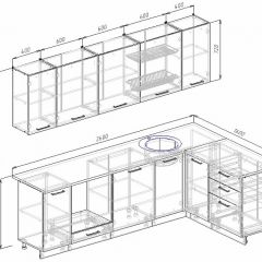 Кухонный гарнитур угловой Графика 2600х1600 (Стол. 26мм) в Еманжелинске - emanzhelinsk.mebel24.online | фото 2