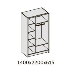 ИННЭС-5 Шкаф-купе 2-х дв. 1400 (1дв. Ф1 - бодега белая, 1дв. Ф2 - зеркало) в Еманжелинске - emanzhelinsk.mebel24.online | фото 2