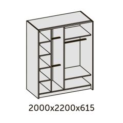 ИННЭС-5 Шкаф-купе 2-х дв. 2000 (2 дв. Ф3 - венге вст. экокожа корич) в Еманжелинске - emanzhelinsk.mebel24.online | фото 2