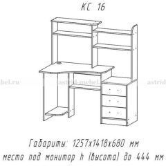 Компьютерный стол №16 (Анкор темныйанкор темный) в Еманжелинске - emanzhelinsk.mebel24.online | фото