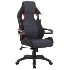 Кресло компьютерное BRABIX Techno Pro GM-003 (ткань черное/серое, вставки оранжевые) 531813 в Еманжелинске - emanzhelinsk.mebel24.online | фото