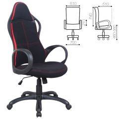 Кресло офисное BRABIX PREMIUM "Force EX-516" (ткань черное/вставки красные) 531571 в Еманжелинске - emanzhelinsk.mebel24.online | фото