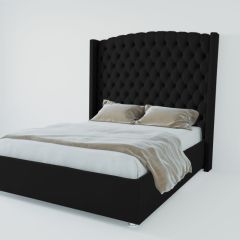 Кровать Берлин ЛЮКС с ортопедическим основанием 1600 (экокожа кольт ч) в Еманжелинске - emanzhelinsk.mebel24.online | фото