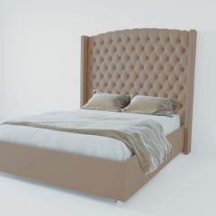 Кровать Берлин ЛЮКС с ортопедическим основанием 900 (велюр серый) в Еманжелинске - emanzhelinsk.mebel24.online | фото 2