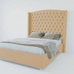 Кровать Берлин ЛЮКС с ПМ 1200 (экокожа бежевая) в Еманжелинске - emanzhelinsk.mebel24.online | фото 1