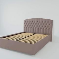 Кровать Берлин с ортопедическим основанием 800 (велюр темно-серый) в Еманжелинске - emanzhelinsk.mebel24.online | фото 2