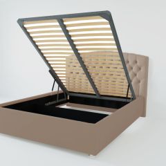 Кровать Берлин с ПМ 1200 (велюр серый) в Еманжелинске - emanzhelinsk.mebel24.online | фото 1