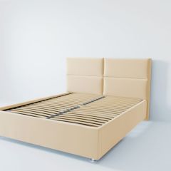 Кровать Корсика с ортопедическим основанием 1400 (экокожа бежевая) в Еманжелинске - emanzhelinsk.mebel24.online | фото 2