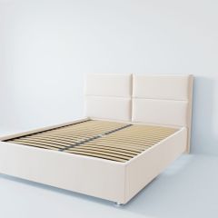 Кровать Корсика с ортопедическим основанием 1400 (экокожа белая) в Еманжелинске - emanzhelinsk.mebel24.online | фото 2