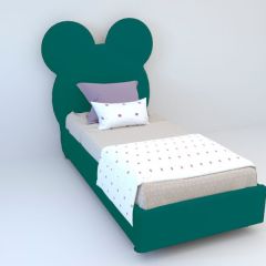 Кровать Маус с ортопедическим основанием 1200 (велюр бирюзовый) в Еманжелинске - emanzhelinsk.mebel24.online | фото 1