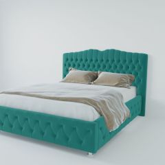Кровать Нягань с ПМ 1200 (велюр бирюзовый) в Еманжелинске - emanzhelinsk.mebel24.online | фото 2