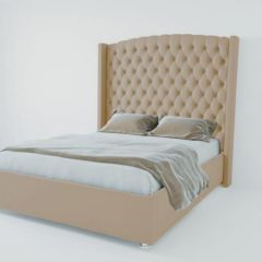 Кровать Берлин ЛЮКС без основания 1600 (велюр светло-серый) в Еманжелинске - emanzhelinsk.mebel24.online | фото 1