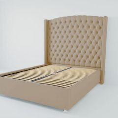 Кровать Берлин ЛЮКС с ортопедическим основанием 2000 (велюр светло-серый) в Еманжелинске - emanzhelinsk.mebel24.online | фото 2