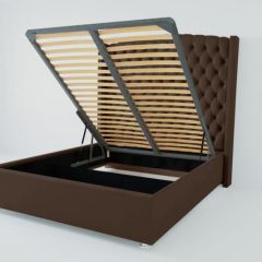 Кровать Берлин ЛЮКС с ПМ 2000 (экокожа коричневая) в Еманжелинске - emanzhelinsk.mebel24.online | фото 1