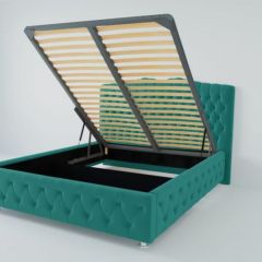 Кровать Нягань с ПМ 1800 (велюр бирюзовый) в Еманжелинске - emanzhelinsk.mebel24.online | фото 1