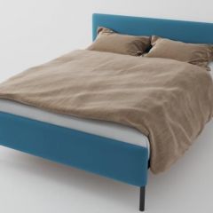 Кровать Стандарт Мини с ортопедическим основанием 1200 (велюр голубой) в Еманжелинске - emanzhelinsk.mebel24.online | фото 1