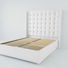 Кровать Венеция ЛЮКС с ортопедическим основанием 1200 (экокожа белая) в Еманжелинске - emanzhelinsk.mebel24.online | фото 2