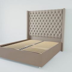 Кровать Версаль ЛЮКС с ортопедическим основанием 1800 (велюр серый) в Еманжелинске - emanzhelinsk.mebel24.online | фото 1