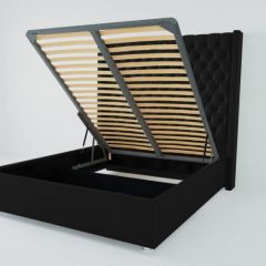 Кровать Версаль ЛЮКС с ПМ 1600 (экокожа кольт ч) в Еманжелинске - emanzhelinsk.mebel24.online | фото 2