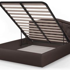 Кровать Стелла 1400*2000 + ПМ (Лесмо brown) коричневый в Еманжелинске - emanzhelinsk.mebel24.online | фото 3