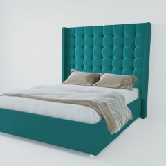 Кровать Венеция ЛЮКС с ПМ 1200 (велюр бирюзовый) в Еманжелинске - emanzhelinsk.mebel24.online | фото 2