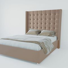 Кровать Венеция ЛЮКС с ПМ 800 (велюр серый) в Еманжелинске - emanzhelinsk.mebel24.online | фото 2