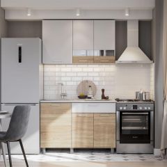 Кухонный гарнитур КГ-4 (1200) Белый/Дуб Сонома в Еманжелинске - emanzhelinsk.mebel24.online | фото