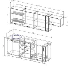 Кухонный гарнитур Лада 2550 (Стол. 26мм) в Еманжелинске - emanzhelinsk.mebel24.online | фото 2