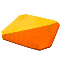 Мат гимнастический 1,3x1,3x0,05м складной скошенные углы цв.оранжевый-желтый в Еманжелинске - emanzhelinsk.mebel24.online | фото