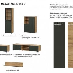 МИЛАН Гостиная (Дуб Золотой/Олива софт) модульная в Еманжелинске - emanzhelinsk.mebel24.online | фото 2