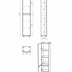 Пенал напольный 35 Норма без ящика АЙСБЕРГ (DA1645P) в Еманжелинске - emanzhelinsk.mebel24.online | фото 5