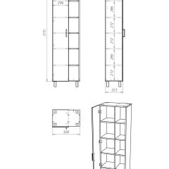 Пенал напольный Craft 50 без ящика С ЗЕРКАЛОМ Домино (DCr2217P) в Еманжелинске - emanzhelinsk.mebel24.online | фото 6