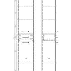 Пенал напольный Контраст 35 с верхним ящиком В1 правый АЙСБЕРГ (DA2707P) в Еманжелинске - emanzhelinsk.mebel24.online | фото 5