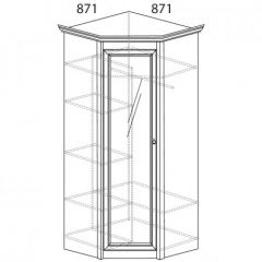 Шкаф угловой №641 "Флоренция" Фасад глухой (угол 871*871) Дуб оксфорд в Еманжелинске - emanzhelinsk.mebel24.online | фото 2