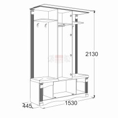 Прихожая Саша - 17 в Еманжелинске - emanzhelinsk.mebel24.online | фото 2