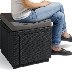 Пуфик Куб с подушкой (Cube with cushion) графит - прохладный серый в Еманжелинске - emanzhelinsk.mebel24.online | фото 2