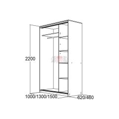 МИРАЖ 10.2 (620) Шкаф для платья и белья в Еманжелинске - emanzhelinsk.mebel24.online | фото 2