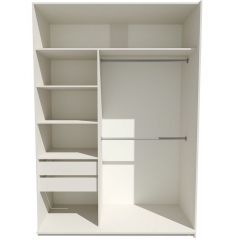 Шкаф-купе 1400 серии SOFT D6+D6+B2+PL3 (2 ящика+2штанги) профиль «Капучино» в Еманжелинске - emanzhelinsk.mebel24.online | фото 3