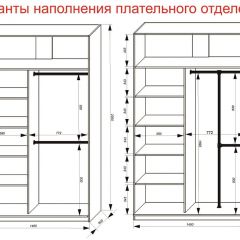 Шкаф-купе 1400 серии SOFT D8+D2+B2+PL4 (2 ящика+F обр.штанга) профиль «Графит» в Еманжелинске - emanzhelinsk.mebel24.online | фото 7