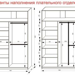 Шкаф-купе 1400 серии SOFT D8+D2+B2+PL4 (2 ящика+F обр.штанга) профиль «Капучино» в Еманжелинске - emanzhelinsk.mebel24.online | фото 7