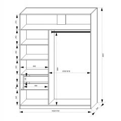 Шкаф-купе 1500 серии NEW CLASSIC K3+K3+B2+PL1 (2 ящика+1 штанга) профиль «Капучино» в Еманжелинске - emanzhelinsk.mebel24.online | фото 3