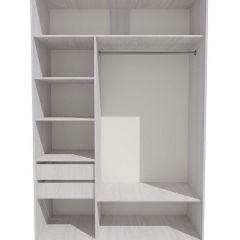 Шкаф-купе 1700 серии SILVER S1+S1+B2+PL2 (2 ящика+1 штанга+1 полка) профиль «Серебро» в Еманжелинске - emanzhelinsk.mebel24.online | фото 2