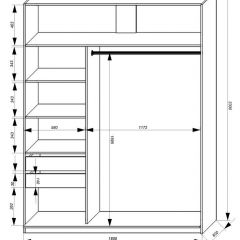 Шкаф-купе 1800 серии SOFT D1+D3+B2+PL1 (2 ящика+1штанга) профиль «Графит» в Еманжелинске - emanzhelinsk.mebel24.online | фото 3