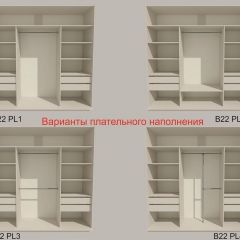 Шкаф-купе 2100 серии SOFT D4+D4+D4+B22+PL1 (по 2 ящика лев/прав+1штанга) профиль «Графит» в Еманжелинске - emanzhelinsk.mebel24.online | фото 5