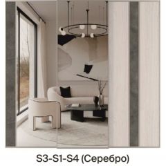 Шкаф-купе 2250 серии SILVER S5+S5+S5 B22+PL4 (по 2 ящика лев/прав+F обр.штанга) профиль «Серебро» в Еманжелинске - emanzhelinsk.mebel24.online | фото 9