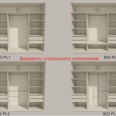 Шкаф-купе 2400 серии SOFT D5+D5+D5+B22+PL4 (по 2 ящика лев/прав+2штанги) профиль «Графит» в Еманжелинске - emanzhelinsk.mebel24.online | фото 4