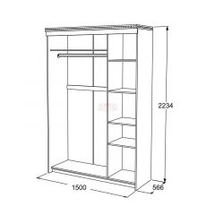 Шкаф-купе 3-х дверный Ольга-13 (1500) в Еманжелинске - emanzhelinsk.mebel24.online | фото 2