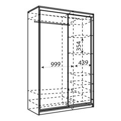 Шкаф-купе Рене 1500 вариант 3 (ЛДСП/Зеркало) в Еманжелинске - emanzhelinsk.mebel24.online | фото 2