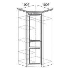 Шкаф угловой №183 "Лючия" Фасад зеркало (Угол 1007*1007) Дуб оксфорд в Еманжелинске - emanzhelinsk.mebel24.online | фото 2